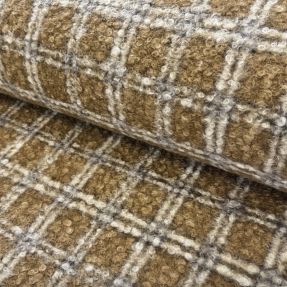 Tkanina płaszczowa Bouclé Squares design A