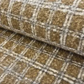 Tkanina płaszczowa Bouclé Squares design A