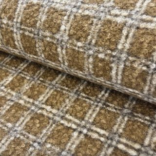 Tkanina płaszczowa Bouclé Squares design A