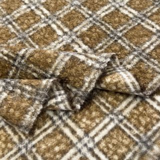 Tkanina płaszczowa Bouclé Squares design A