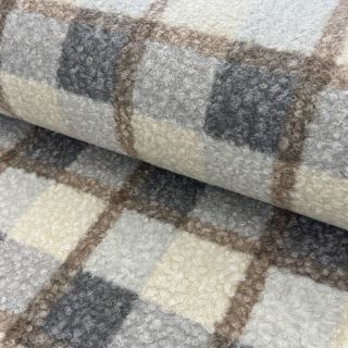 Tkanina płaszczowa Bouclé Squares design D