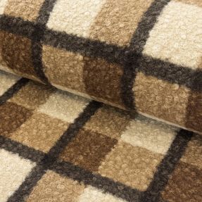 Tkanina płaszczowa Bouclé Squares design E