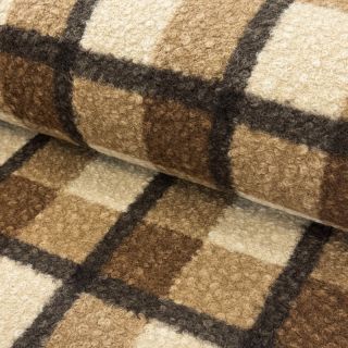 Tkanina płaszczowa Bouclé Squares design E