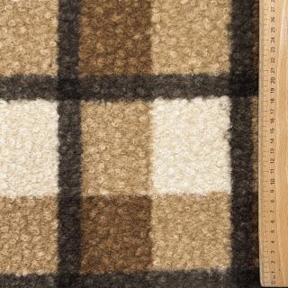 Tkanina płaszczowa Bouclé Squares design E