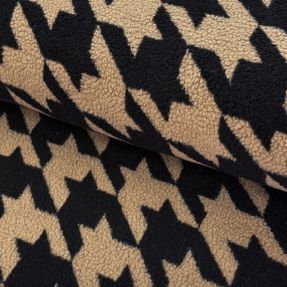 Tkanina płaszczowa TEDDY JACQUARD PIED DE POULE camel