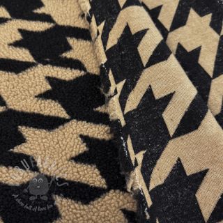 Tkanina płaszczowa TEDDY JACQUARD PIED DE POULE camel