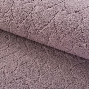 Tkanina płaszczowa TEDDY Hearts in hearts mauve