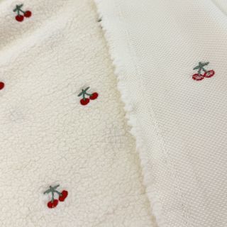 Tkanina płaszczowa TEDDY EMBROIDERY Cherries