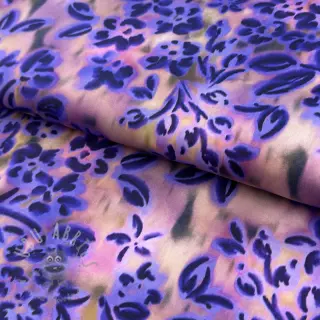 Bawełniana tkanina SATIN Purple flowers digital print