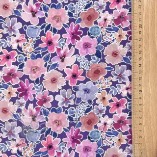 Bawełniana tkanina Significant flowers purple digital print