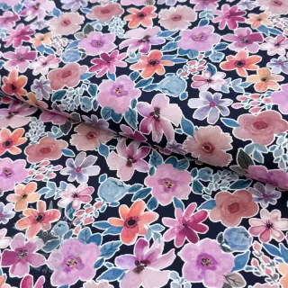 Bawełniana tkanina Significant flowers navy digital print