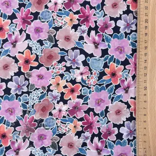 Bawełniana tkanina Significant flowers navy digital print