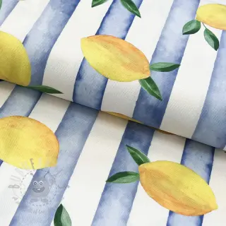 Tkanina dekoracyjna Lemons blue digital print
