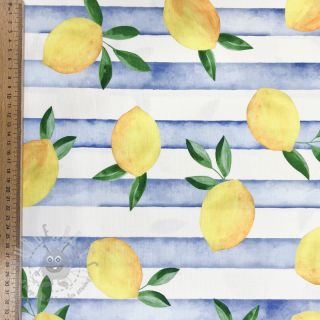 Tkanina dekoracyjna Lemons blue digital print