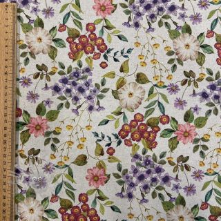 Tkanina dekoracyjna Linenlook Flowers meadow digital print