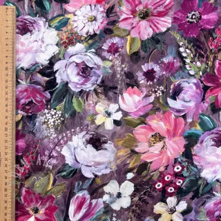 Tkanina dekoracyjna Oil painting flowers mauve digital print