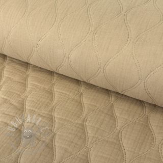 Muślin double gauze QUILT Wave beige