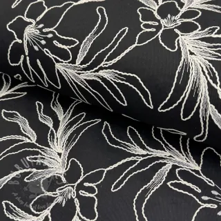 Bawełniana tkanina EMBROIDERY GABARDINE Luana black