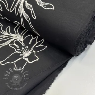Bawełniana tkanina EMBROIDERY GABARDINE Luana black