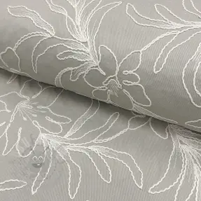 Bawełniana tkanina EMBROIDERY GABARDINE Luana grey