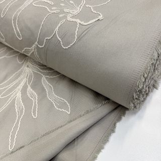 Bawełniana tkanina EMBROIDERY GABARDINE Luana grey
