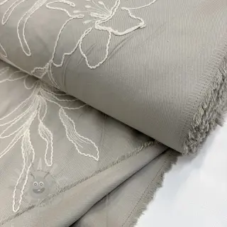 Bawełniana tkanina EMBROIDERY GABARDINE Luana grey