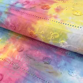 Bawełniana tkanina EMBROIDERY Tie dye Della design B