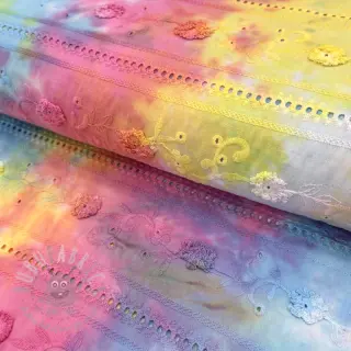 Bawełniana tkanina EMBROIDERY Tie dye Della design B