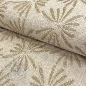 Tkanina wiskozowa z lnem Desert flowers design A