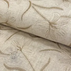 Tkanina wiskozowa z lnem Desert flowers design C