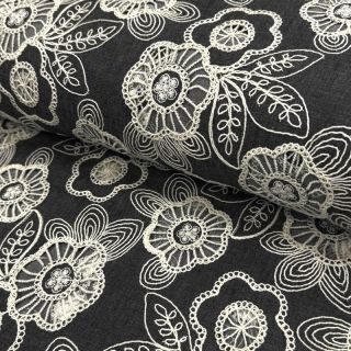 Bawełniana tkanina JEANS EMBROIDERY Niva design C
