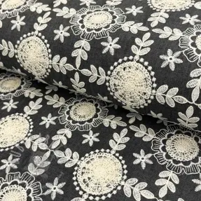 Bawełniana tkanina JEANS EMBROIDERY Niva design D