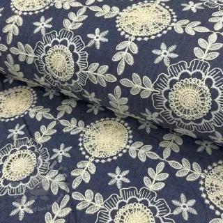 Bawełniana tkanina JEANS EMBROIDERY Niva design B