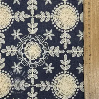 Bawełniana tkanina JEANS EMBROIDERY Niva design B