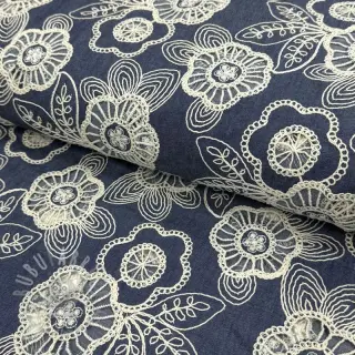 Bawełniana tkanina JEANS EMBROIDERY Niva design A