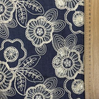 Bawełniana tkanina JEANS EMBROIDERY Niva design A