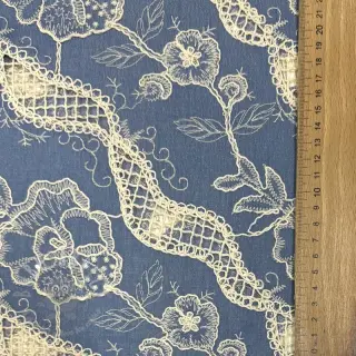 Bawełniana tkanina JEANS EMBROIDERY Flora design B