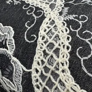Bawełniana tkanina JEANS EMBROIDERY Flora design E