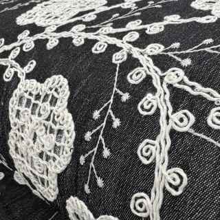 Bawełniana tkanina JEANS EMBROIDERY Flora design F