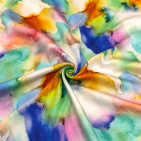 Wiskoza SATIN Ambre blue digital print