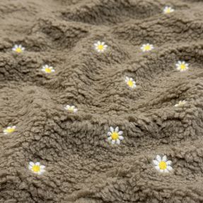 Tkanina płaszczowa TEDDY EMBROIDERY Mini taupe