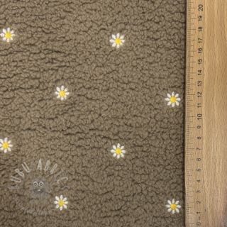 Tkanina płaszczowa TEDDY EMBROIDERY Mini taupe