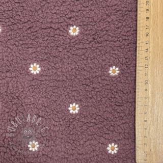 Tkanina płaszczowa TEDDY EMBROIDERY Mini rosewood