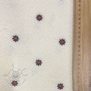 Tkanina płaszczowa TEDDY EMBROIDERY Mini ecru