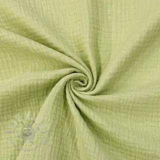 Muślin double gauze soft green ORGANIC