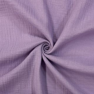 Muślin double gauze dark lilac ORGANIC